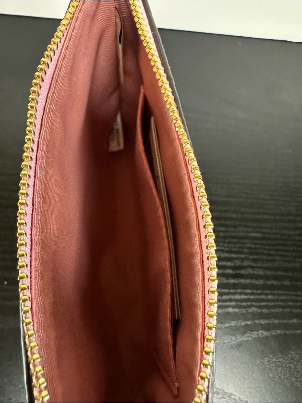 Coach Powder Pink Signature Corner Zip Wristlet with Gold Tea Flower Charm CEF72 - Picture 6 of 6